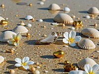 Small Shell Pendant with gold accents