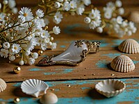 Small Shell Pendant with gold accents