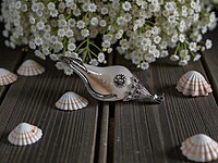 Shell Pendant with Silver and Purple Shell Pendant with Silver and Purple