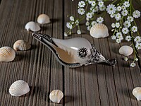 Shell Pendant with Silver and Purple Shell Pendant with Silver and Purple