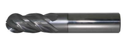 Standard Performance AlTiN Coated Solid Carbide 4 Flute Ball Nose End Mill (05000.06250.R04.R02500.)