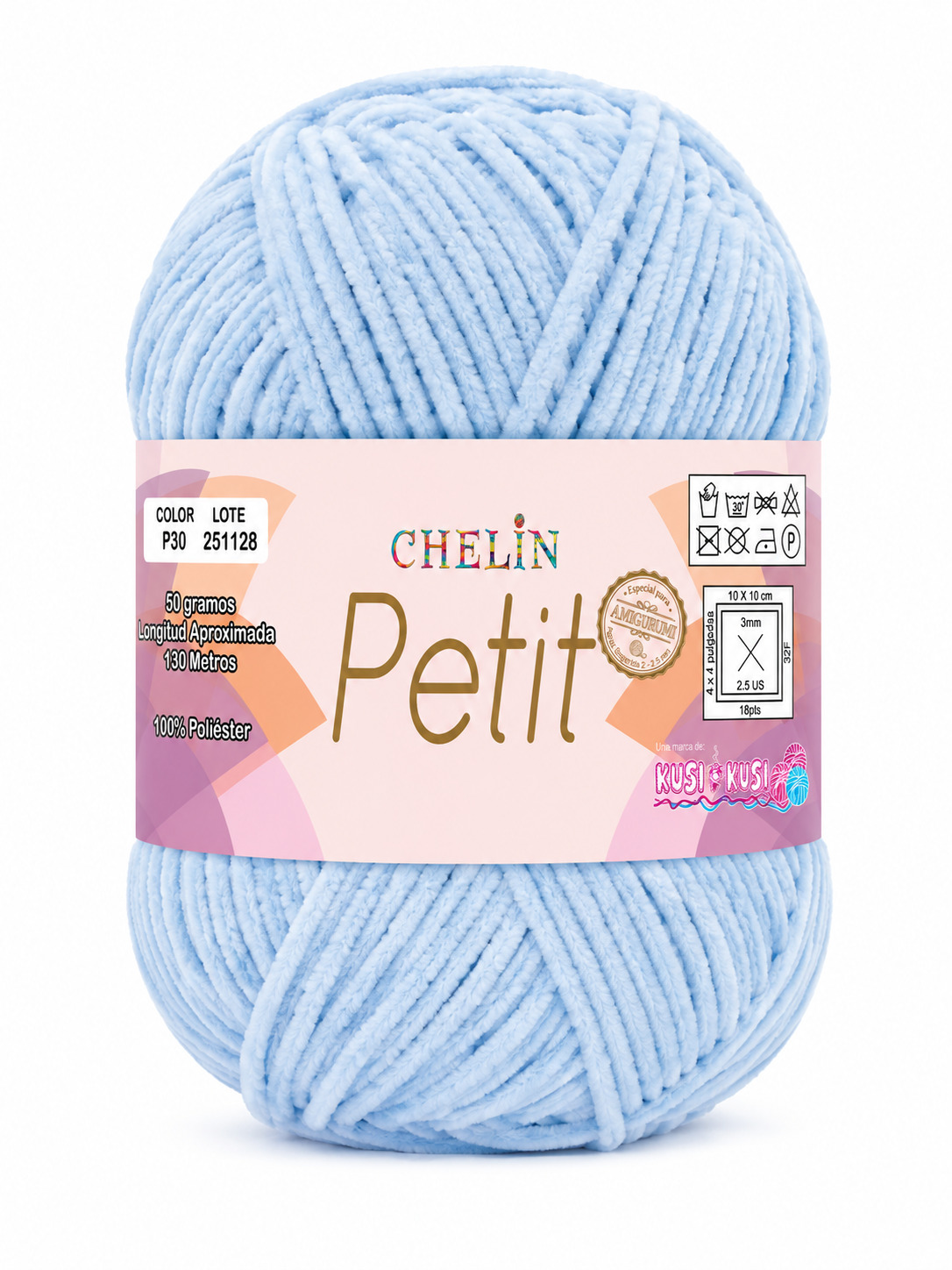Lana Petit Chelin Azul bebé - P30 - Ovillos x 50 gramos, paquete por 6 ovillos