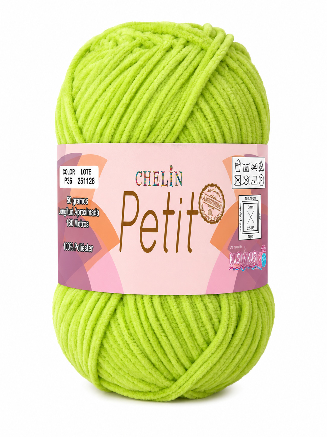 Lana Petit Chelin Verde limon - P36 - Ovillos x 50 gramos, paquete por 6 ovillos