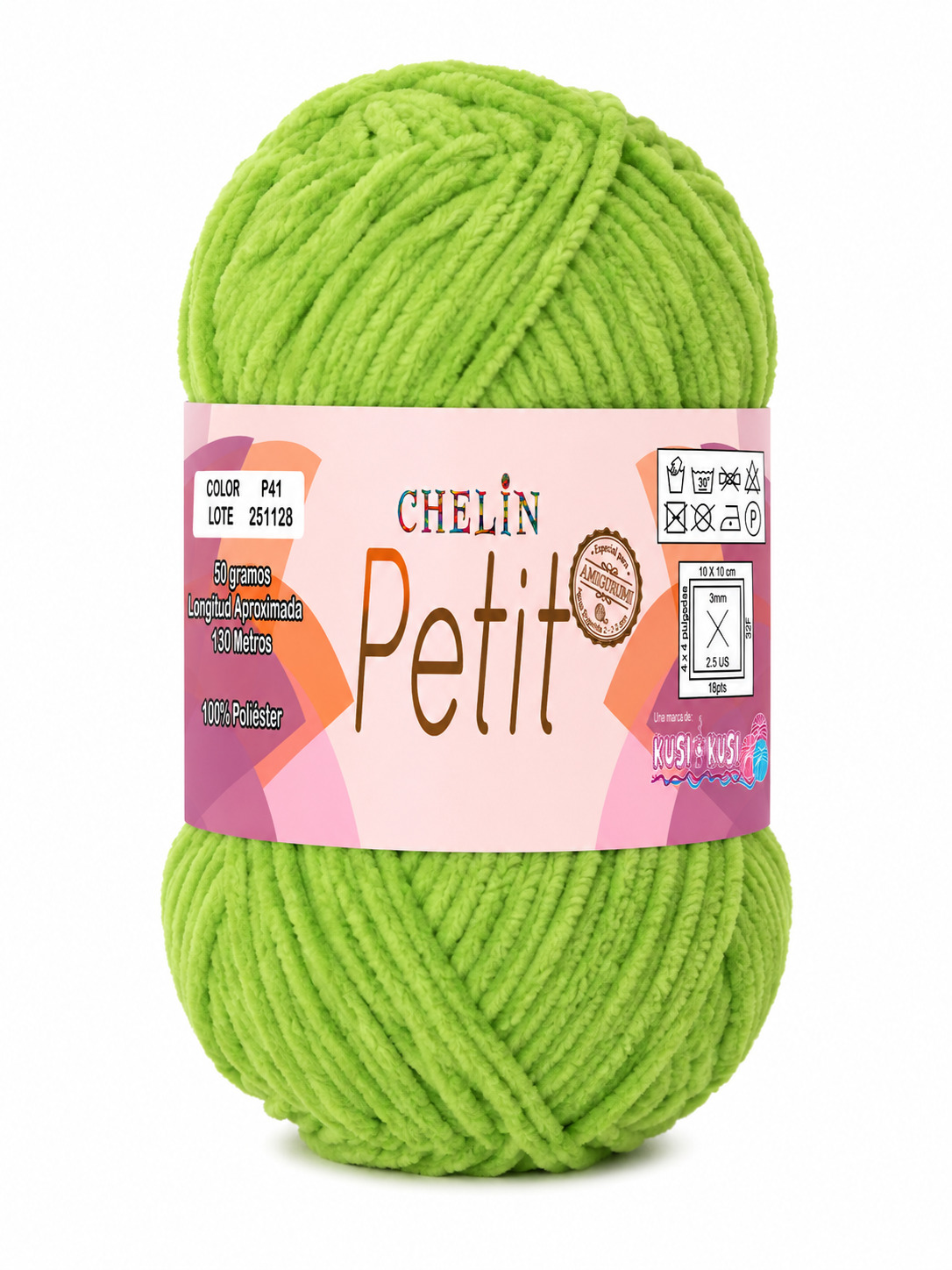 Lana Petit Chelin Verde oliva - P41 - Ovillos x 50 gramos, paquete por 6 ovillos