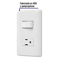 Placa armada contacto e interruptor sencillo, Volteck Basic - PA-APCO-B / 25077