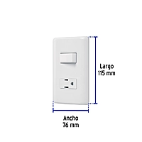 Placa armada contacto e interruptor sencillo, Volteck Basic - PA-APCO-B / 25077