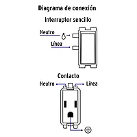 Placa armada contacto e interruptor sencillo, Volteck Basic - PA-APCO-B / 25077