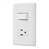 Placa armada contacto e interruptor sencillo, Volteck Basic - PA-APCO-B / 25077