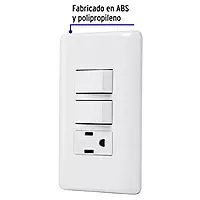 Placa armada con contacto y 2 interruptores sencillos, Basic - PA-APCO-B2 / 25081
