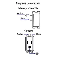Placa armada con contacto y 2 interruptores sencillos, Basic - PA-APCO-B2 / 25081
