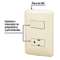 Placa armada contacto e interruptor, marfil, línea Italiana - PA-APCO-I / 48666