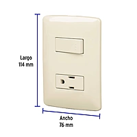 Placa armada contacto e interruptor, marfil, línea Italiana - PA-APCO-I / 48666