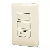 Placa armada contacto e interruptor, marfil, línea Italiana - PA-APCO-I / 48666
