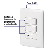 Placa armada contacto 2 interruptores,blanco, línea Italiana - PA-APCO-I2B / 46456