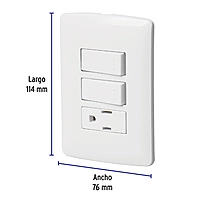 Placa armada contacto 2 interruptores,blanco, línea Italiana - PA-APCO-I2B / 46456