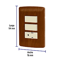 Placa armada contacto 2 interruptores,madera, línea Italiana - PA-APCO-I2M / 49936