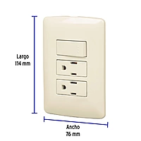 Placa armada 2 contactos e interruptor,marfil,línea Italiana - PA-APCO-I3 / 48668
