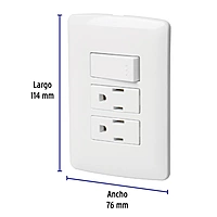Placa armada 2 contactos e interruptor,blanco,línea Italiana - PA-APCO-I3B / 46457