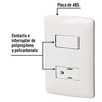 Placa armada contacto e interruptor, blanco, línea Italiana - PA-APCO-IB / 46455