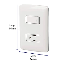 Placa armada contacto e interruptor, blanco, línea Italiana - PA-APCO-IB / 46455