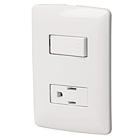 Placa armada contacto e interruptor, blanco, línea Italiana - PA-APCO-IB / 46455