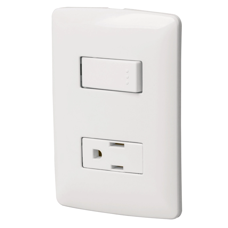 Placa armada contacto e interruptor, blanco, línea Italiana - PA-APCO-IB / 46455