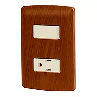 Placa armada contacto e interruptor, madera, línea Italiana - PA-APCO-IM / 49935