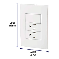 Placa armada 2 contactos e interruptor, línea Oslo, blanco - PA-APCO-O3B / 46489