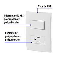 Placa armada contacto e interruptor, línea Oslo, blanco - PA-APCO-OB / 46487