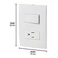 Placa armada contacto e interruptor, línea Oslo, blanco - PA-APCO-OB / 46487