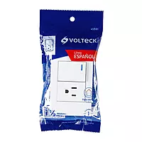 Placa armada 1 interruptor,1contacto,1.5mod,Española, blanco - PA-APCO15-EB / 45591