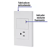 Placa armada 1 interruptor,1contacto,1.5mod,Española, blanco - PA-APCO15-EB / 45591