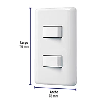 Placa armada con 2 interruptores sencillos, Volteck Basic - PA-APDO-B / 25080