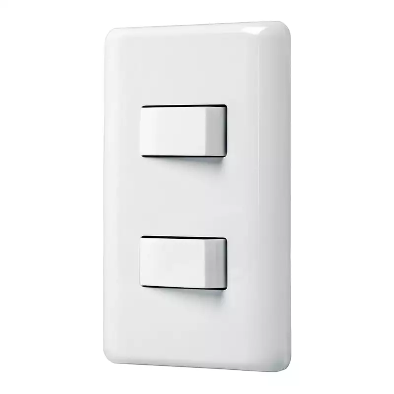 Placa armada con 2 interruptores sencillos, Volteck Basic - PA-APDO-B / 25080