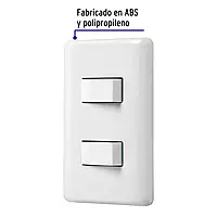 Placa armada 1 interruptor sencillo + 1 de 3 vías, Basic - PA-APDO-EB / 25085