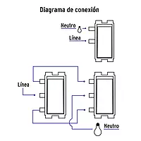 Placa armada 1 interruptor sencillo + 1 de 3 vías, Basic - PA-APDO-EB / 25085