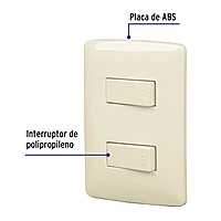 Placa armada 1 interruptor escalera, marfil, línea Italiana - PA-APDO-EI / 48663