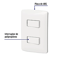Placa armada 1 interruptor 1 escalera,blanco, línea Italiana - PA-APDO-EIB / 46462