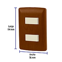 Placa armada 1 interruptor 1 escalera, madera,línea Italiana - PA-APDO-EIM / 49932