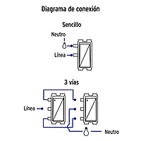 Placa armada 1 interruptor 1 escalera, madera,línea Italiana - PA-APDO-EIM / 49932