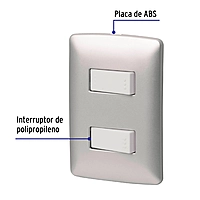 Placa armada 1 interruptor 1 escalera, plata, línea Italiana - PA-APDO-EIP / 46481