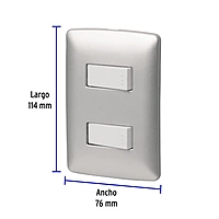 Placa armada 1 interruptor 1 escalera, plata, línea Italiana - PA-APDO-EIP / 46481