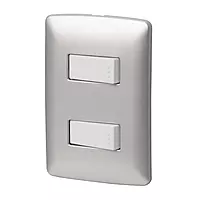 Placa armada 1 interruptor 1 escalera, plata, línea Italiana - PA-APDO-EIP / 46481