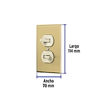 Placa armada 2 interruptor sencillo, línea Standard, alumini - PA-APDO-SA / 48498