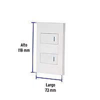 Placa armada 2 interruptores, 1 módulo, Española, blanco - PA-APDO1-EB / 45596