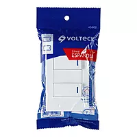 Placa armada 2 interruptores 1de 3vías,1 mod,Española,blanco - PA-APDO1-EEB / 45602