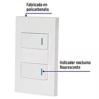 Placa armada 2 interruptores 1de 3vías,1 mod,Española,blanco - PA-APDO1-EEB / 45602