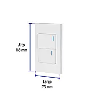 Placa armada 2 interruptores, 1.5 módulos, Española, blanco - PA-APDO15-EB / 45595