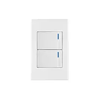 Placa armada 2 interruptores, 1.5 módulos, Española, blanco - PA-APDO15-EB / 45595
