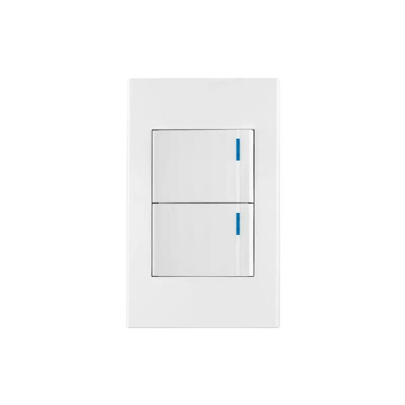 Placa armada 2 interruptores, 1.5 módulos, Española, blanco - PA-APDO15-EB / 45595